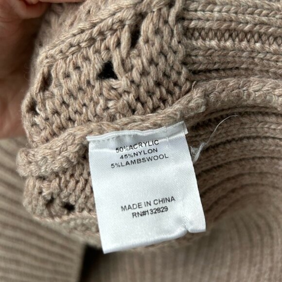 Revolve lacademie Cailean Cable Oversized Cardigan in Taupe - Picture 9 of 13